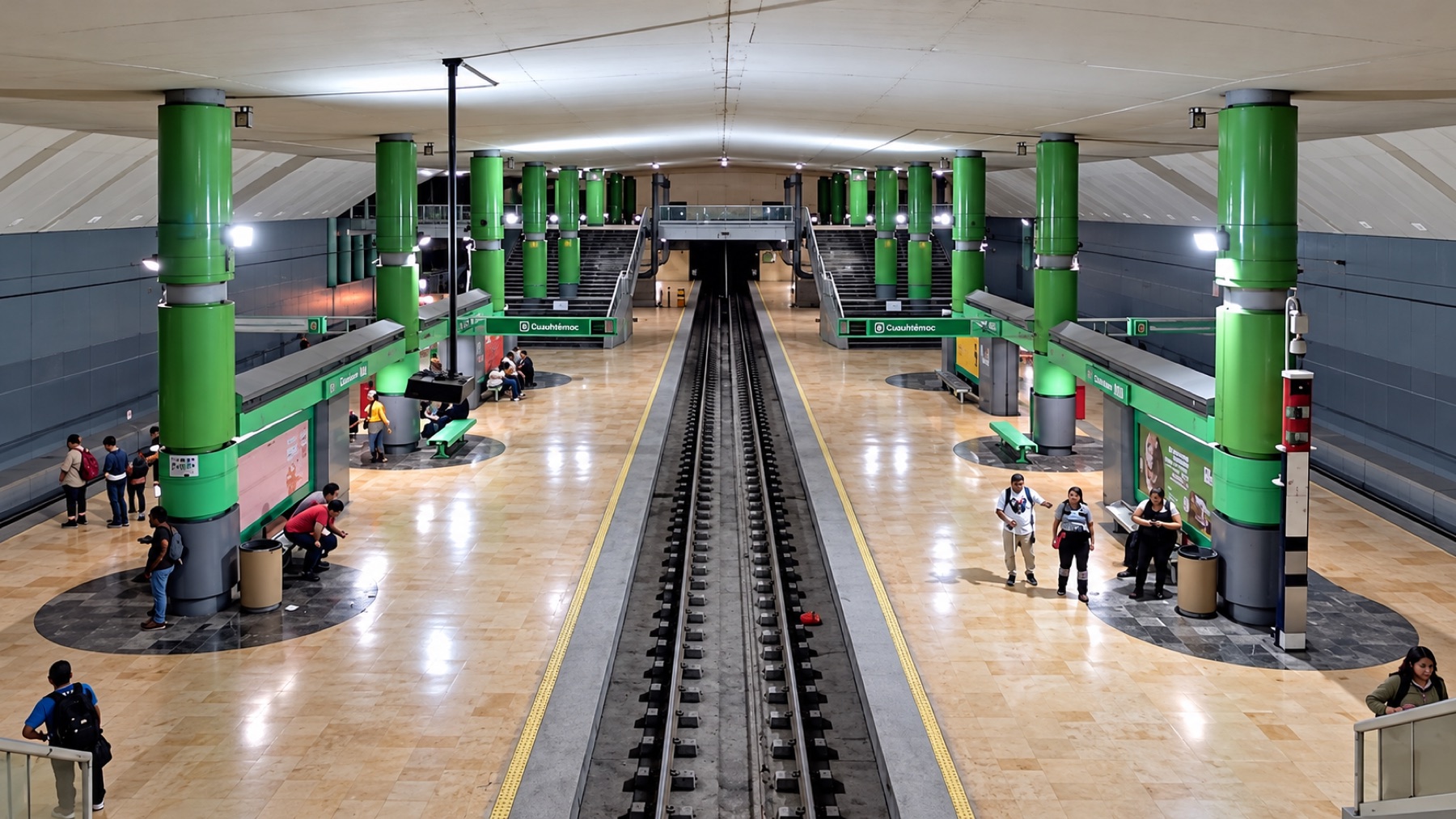 Andén del sistema Metrorrey en Monterrey